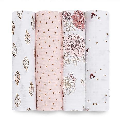 Aden + Anais Cotton Muslin Large Swaddles Dahlias 4pcs aden + anais Yallatoys