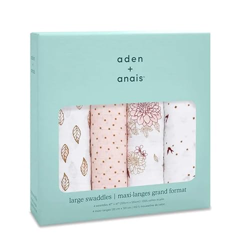 Aden + Anais Cotton Muslin Large Swaddles Dahlias 4pcs aden + anais Yallatoys