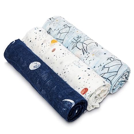 Aden + Anais Silky Soft Large Swaddles Stargaze 3pcs aden + anais Yallatoys