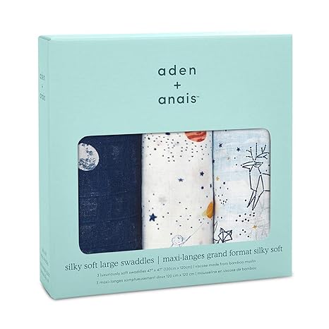 Aden + Anais Silky Soft Large Swaddles Stargaze 3pcs aden + anais Yallatoys