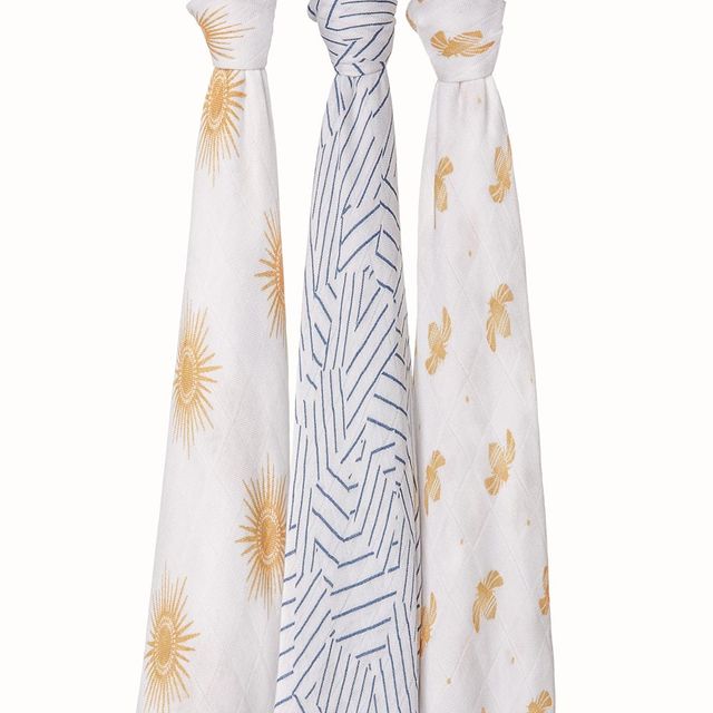 Aden + Anais Silky Soft Swaddles Golden Sun 3pcs aden + anais Yallatoys