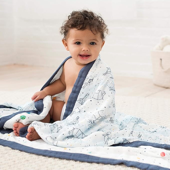 Aden + Anais Silky Soft Dream Blanket Stargaze aden + anais Yallatoys