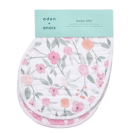 Aden + Anais Cotton Muslin Burpy Bibs Ma Fleur 2pcs aden + anais Yallatoys