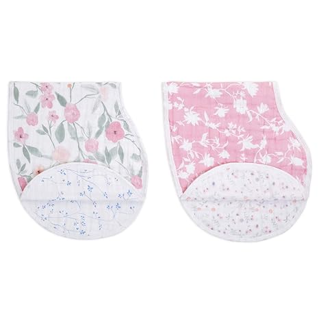 Aden + Anais Cotton Muslin Burpy Bibs Ma Fleur 2pcs aden + anais Yallatoys
