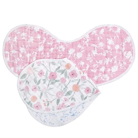 Aden + Anais Cotton Muslin Burpy Bibs Ma Fleur 2pcs aden + anais Yallatoys