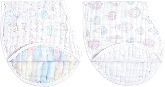Aden + Anais Organic Cotton Burpy Bibs Above The Clouds 2pcs aden + anais Yallatoys