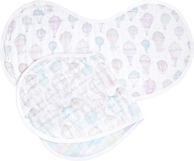 Aden + Anais Organic Cotton Burpy Bibs Above The Clouds 2pcs aden + anais Yallatoys