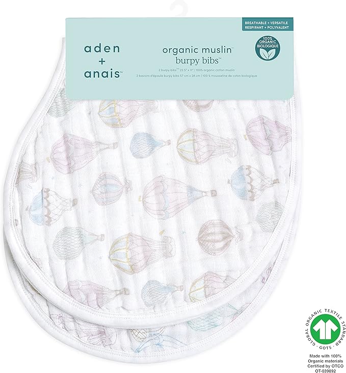 Aden + Anais Organic Cotton Burpy Bibs Above The Clouds 2pcs aden + anais Yallatoys