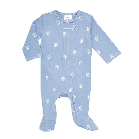 Aden + Anais Comfort Knit Knotted Gown & Hat Blue Moon 0-3m Set Of 2pcs aden + anais Yallatoys