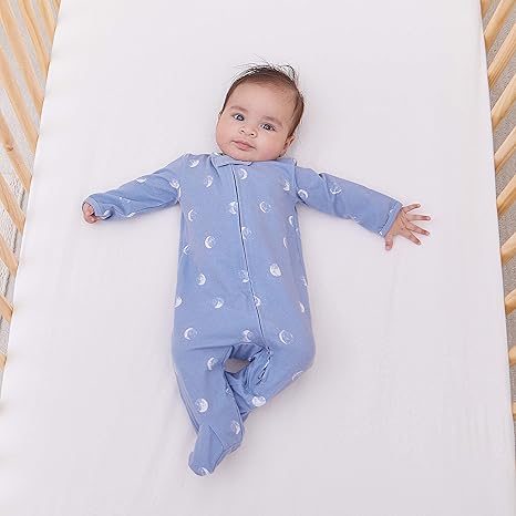 Aden + Anais Comfort Knit Knotted Gown & Hat Blue Moon 0-3m Set Of 2pcs aden + anais Yallatoys