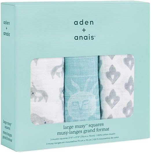 Aden + Anais Organic Cotton Muslin Squares Pack of 3 aden + anais Yallatoys