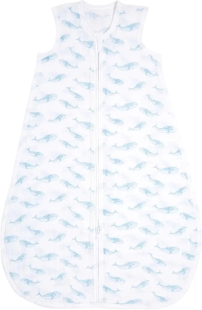 Aden + Anais Cotton 1.0 Tog Light Sleeping Bag Oceanic Blue Whale aden + anais