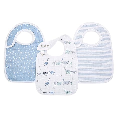 Aden + Anais Cotton Muslin Snap Bib Rising Star 3pcs aden + anais Yallatoys
