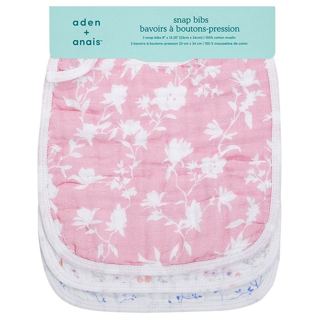 Aden + Anais Cotton Muslin Snap Bib Ma Fleur 3pcs aden + anais Yallatoys