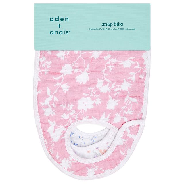 Aden + Anais Cotton Muslin Snap Bib Ma Fleur 3pcs aden + anais Yallatoys