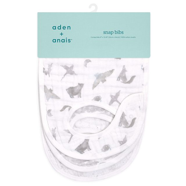 Aden + Anais Organic Cotton Snap Bib Map The Stars 3pcs aden + anais Yallatoys
