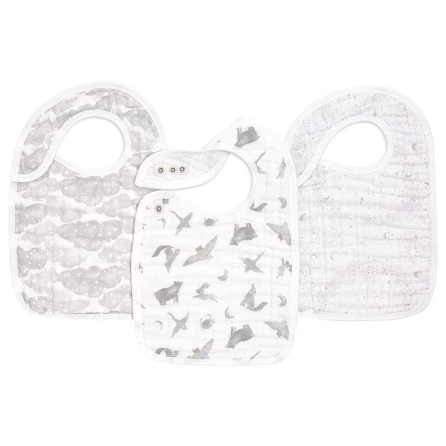 Aden + Anais Organic Cotton Snap Bib Map The Stars 3pcs aden + anais Yallatoys