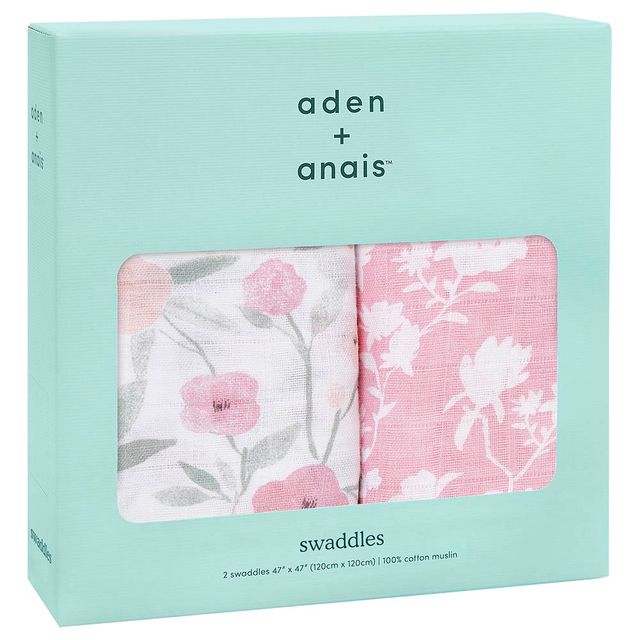 Aden + Anais Cotton Muslin Large Swaddles Ma Fleur 2pcs aden + anais Yallatoys
