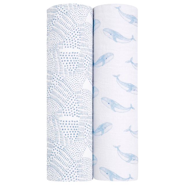 Aden + Anais Cotton Muslin Large Swaddles Oceanic 2pcs aden + anais Yallatoys