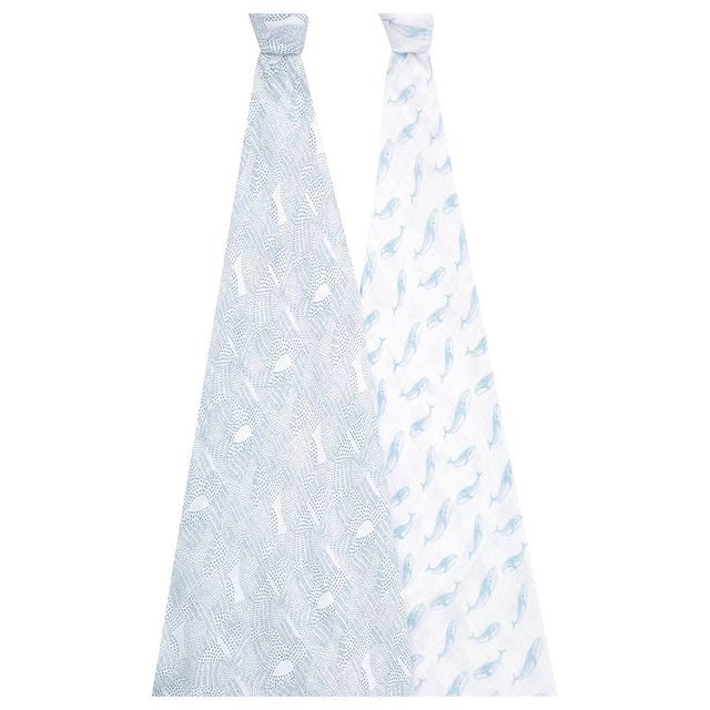 Aden + Anais Cotton Muslin Large Swaddles Oceanic 2pcs aden + anais Yallatoys