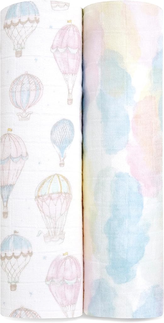 Aden + Anais Muslin Large Swaddles Above The Clouds 2pcs aden + anais Yallatoys
