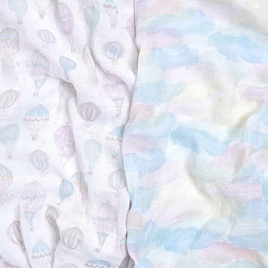 Aden + Anais Muslin Large Swaddles Above The Clouds 2pcs aden + anais Yallatoys