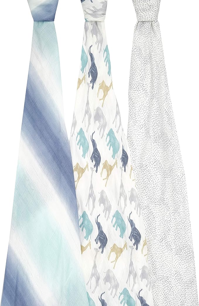 Aden + Anais Silky Large Swaddles Soft Expedition 3pcs aden + anais Yallatoys