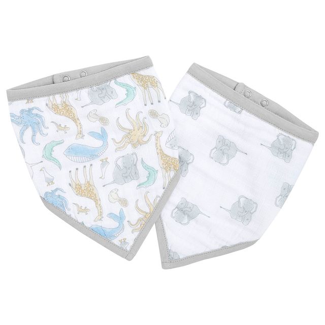 Aden + Anais Muslin Baby Natural History Bandana Bib 2pcs aden + anais Yallatoys