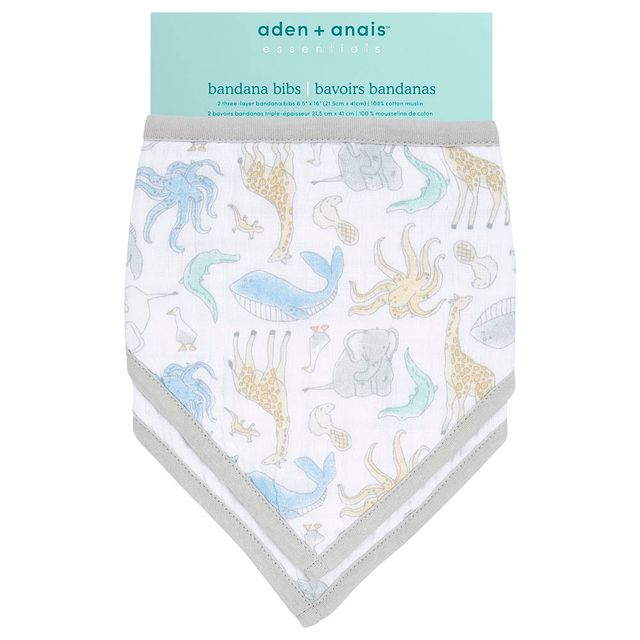 Aden + Anais Muslin Baby Natural History Bandana Bib 2pcs aden + anais Yallatoys