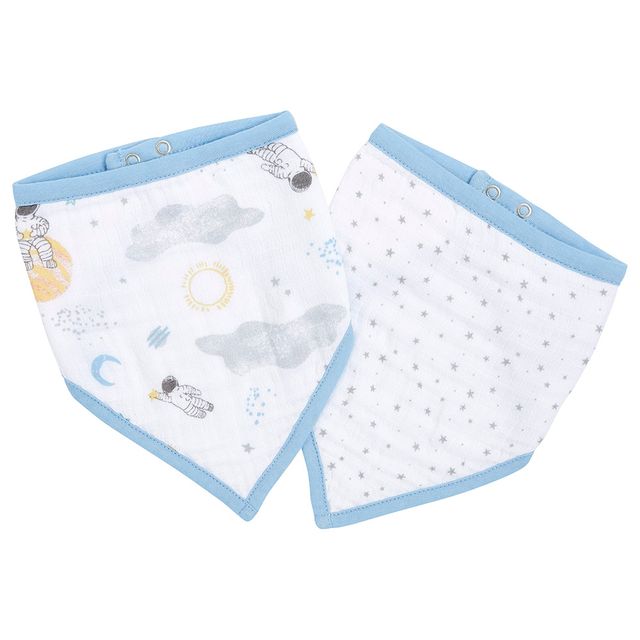 Aden + Anais Cotton Baby Bandana Bib Space Explorers 2pcs aden + anais Yallatoys