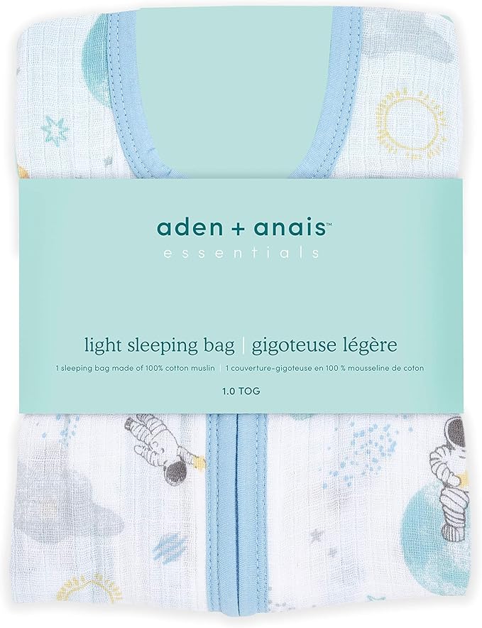 Aden + Anais Cotton 1.0 Tog Muslin Light Sleeping Bag Space Explorer 0-6m aden + anais Yallatoys