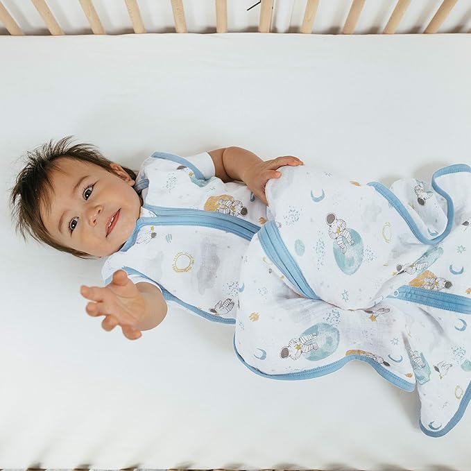 Aden + Anais Cotton 1.0 Tog Muslin Light Sleeping Bag Space Explorer 0-6m aden + anais Yallatoys