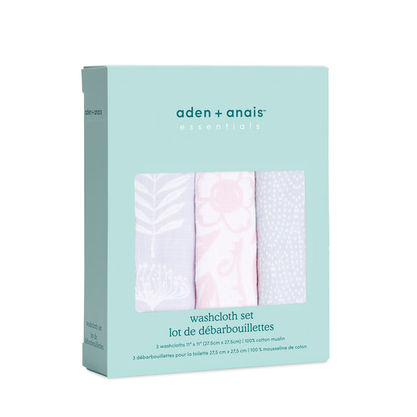 Aden + Anais Essentials cotton muslin washcloth damsel 3pcs aden + anais Yallatoys