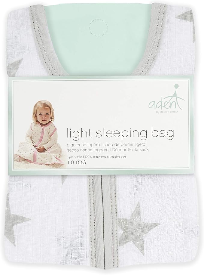 Aden + Anais Cotton 1.0 Tog Muslin Light Sleeping Bag Dusty 0-6m aden + anais Yallatoys