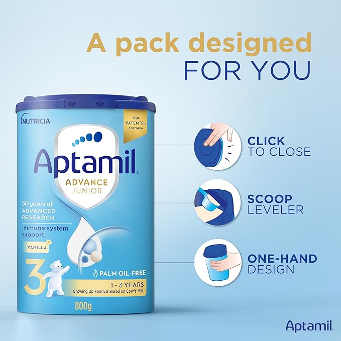 Aptamil Advance Junior 3 Nutri-Biotik Growing Up Formula Vanilla Flavour 1-3 Years 800g Aptamil Yallatoys