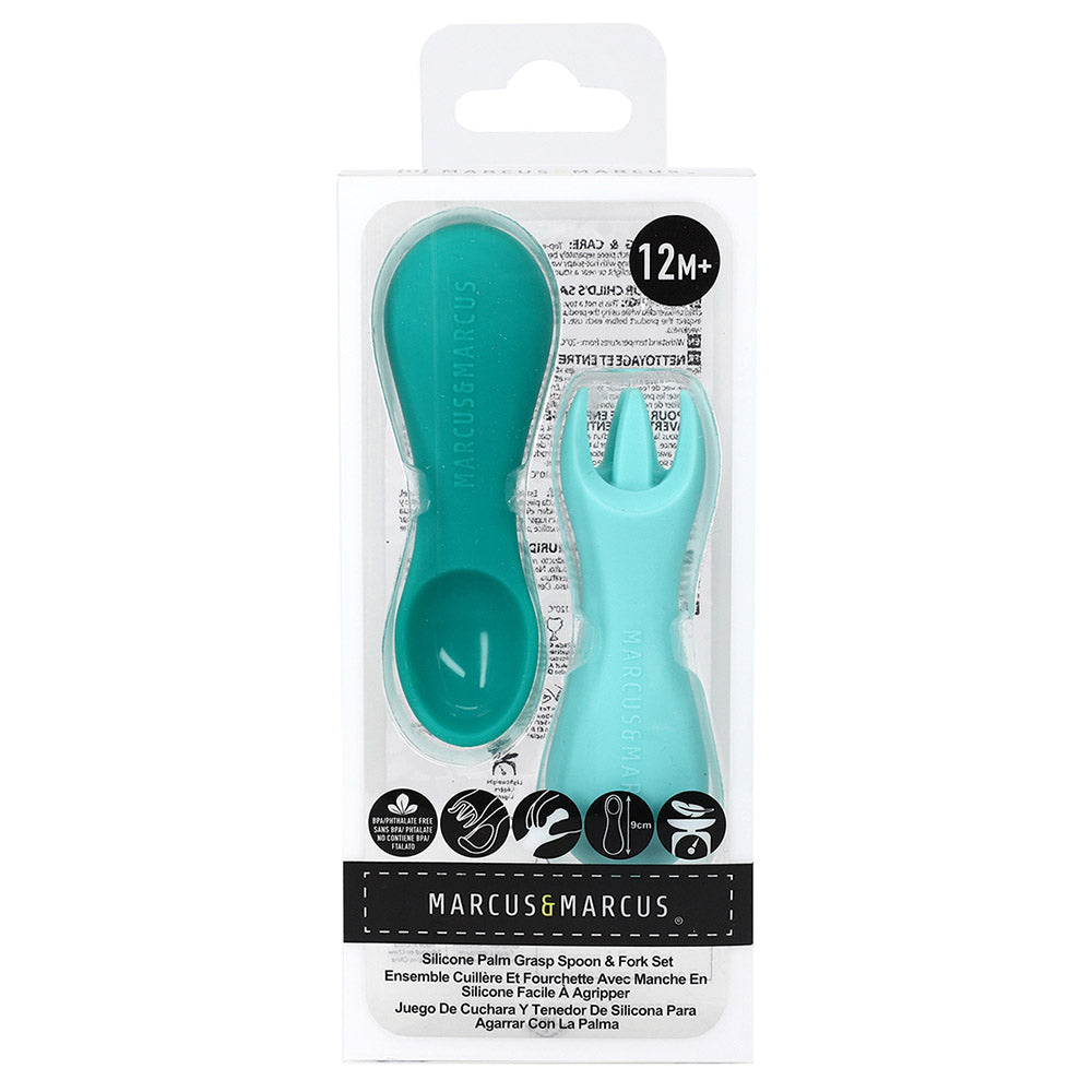 Marcus & Marcus Silicone Palm Grasp Spoon & Fork Set  - Ollie Marcus & Marcus Yallatoys