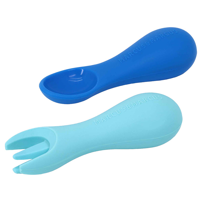 Marcus & Marcus Silicone Palm Grasp Spoon & Fork Set  - Lucas Marcus & Marcus Yallatoys