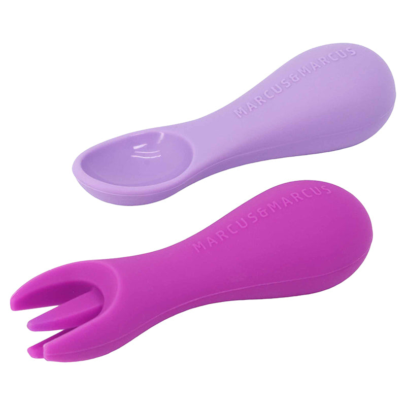 Marcus & Marcus Silicone Palm Grasp Spoon & Fork Set  - Willo Marcus & Marcus Yallatoys