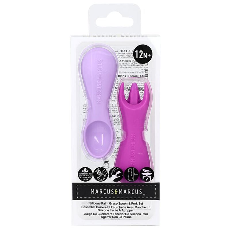 Marcus & Marcus Silicone Palm Grasp Spoon & Fork Set  - Willo Marcus & Marcus Yallatoys