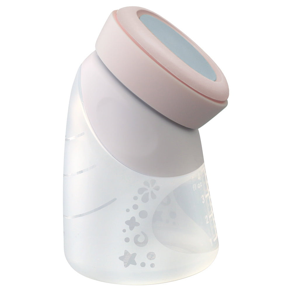Marcus N Marcus  Silicone  Breast Pump And Angled Feeding Bottle Peach Marcus & Marcus Yallatoys