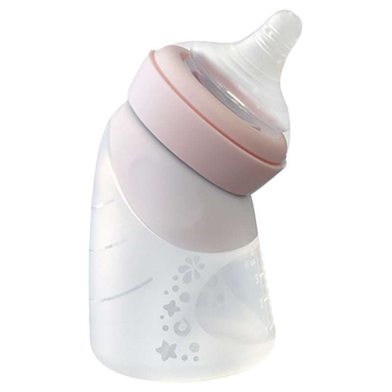 Marcus N Marcus  Silicone  Breast Pump And Angled Feeding Bottle Peach Marcus & Marcus Yallatoys