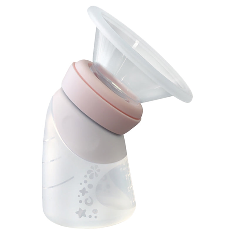 Marcus N Marcus  Silicone  Breast Pump And Angled Feeding Bottle Peach Marcus & Marcus Yallatoys