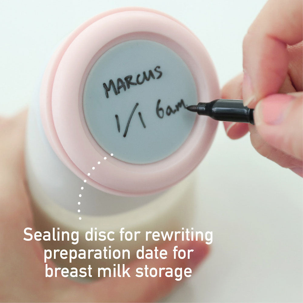 Marcus N Marcus  Silicone  Breast Pump And Angled Feeding Bottle Peach Marcus & Marcus Yallatoys