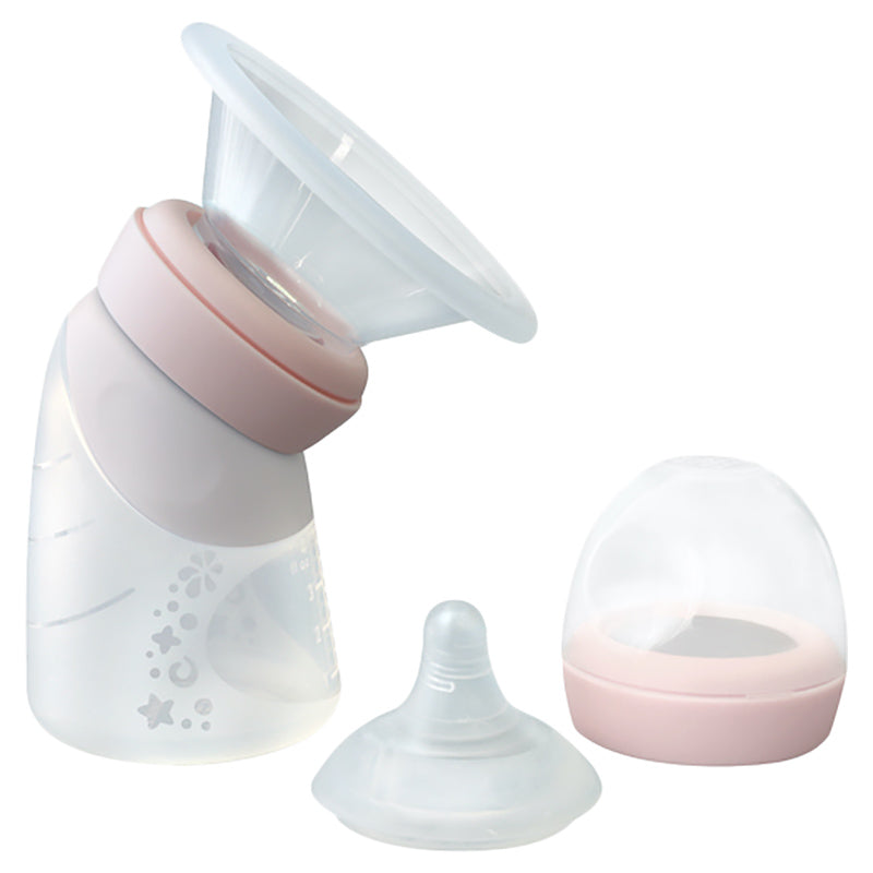 Marcus N Marcus  Silicone  Breast Pump And Angled Feeding Bottle Peach Marcus & Marcus Yallatoys
