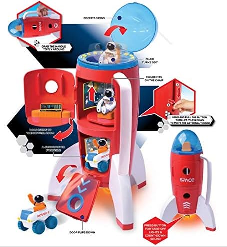 Buy Astro Venture Spaceship Rocket Toy Playset with 2 Astronauts and Rover Vehicle | Yallatoys.com