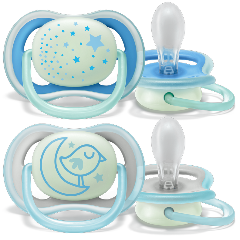 Philips Avent Soother Sil Ultra Air 6-18m Night Boy 2pcs Philips Avent Yallatoys