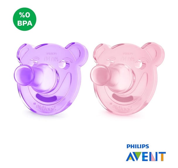 Philips Avent Soothie Sil 3m+ Girl 2pcs Philips Avent Yallatoys