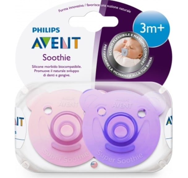 Philips Avent Soothie Sil 3m+ Girl 2pcs Philips Avent Yallatoys