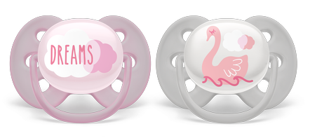 Philips Avent Soother Sil Ultra Air 0-6m Girl Deco 2pcs Philips Avent Yallatoys