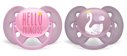 Philips Avent Soother Sil Soft 6-18m Girl Deco 2pcs Philips Avent Yallatoys